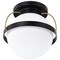 Nuvo Lakeshore 1-Light Medium Flush Matte Black & Natural Brass White Opal Glass 60/7771 - alternate 5